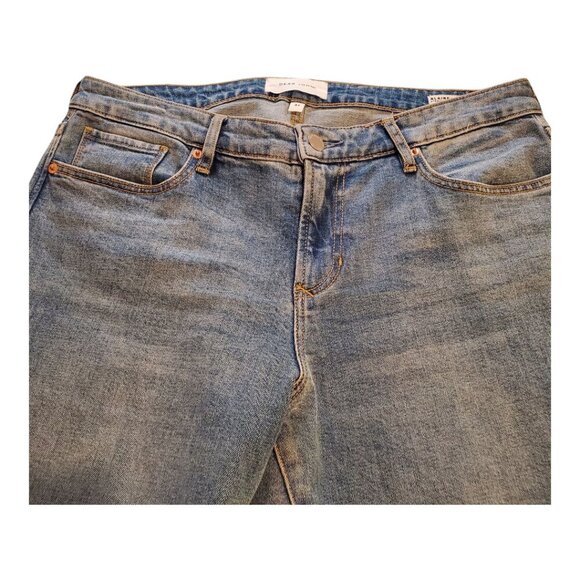 DEAR JOHN SZ 31 BLAIRE STRAIGHT LEG Stretch Distressed Cuffed 5Pocket Blue Jeans - Picture 11 of 16